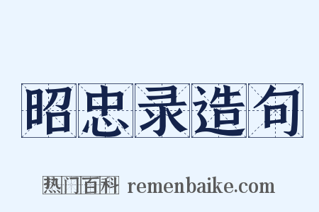 昭忠录造句是什么意思的图片